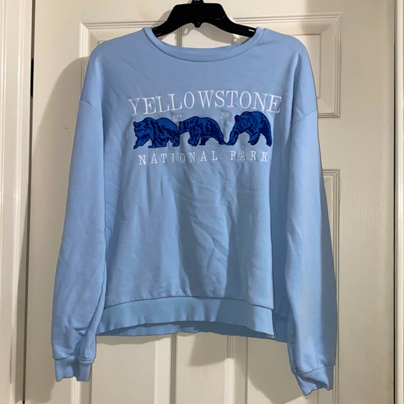 gb Fashion sweatshirt. Baby blue with some white and darker blue. Size small. - Picture 1 of 3